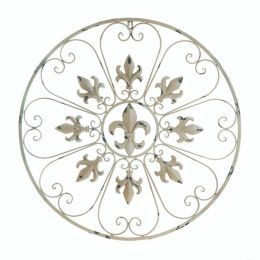 Accent Plus Distressed-Look Fleur de Lis Wall Decor