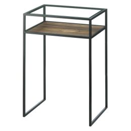 Accent Plus Glass-Top Industrial Side Table