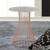 Nikki Chu Rose Gold Accent Table with Whitewash Top