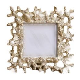 Mediterranean Style 3x4 Resin Coral Picture Frame Ocean Photo Frame Baby Nursery Decor Photo Frame,Golden