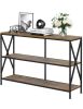 45" Entrance Console Table; Solid Wood Sofa Table TV Stand; For Living Room Storage Rack Up To 55"