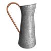 Farmhouse Style Galvanized Metal Jug with Handle; Gray