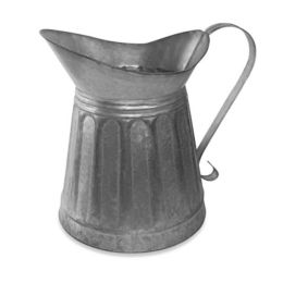 Benzara Vintage Style Galvanized Metal Milk Pitcher; Gray