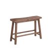 Saddle Seat Wooden Bench with Canted Frame; Oak Brown