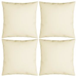 Throw Pillows 4 pcs Cream 15.7"x15.7" Fabric