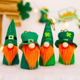 4Pcs St. Patrick's Day Gnomes Plush Irish Green Shamrock Gift Swedish Tomte