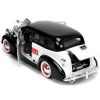 1939 Chevrolet Master Deluxe Black and White "Monopoly" and Mr. Monopoly Diecast Figure "Hollywood Rides" Series 1/24 Diecast Model Car by Jada