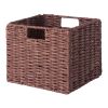 Tessa 2-Pc Woven Rope Basket Set, Foldable, Walnut