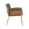 Modern Fabric Lazy Chair; Accent Contemporary Lounge Chair; Single Steel Frame Leisure Sofa Chair with Armrests; Bentwood; Golden Legs; Green 1 PC