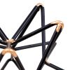 Intersecting Iron Wire Star Decor with Accented Joints; Black and Gold