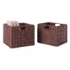 Tessa 2-Pc Woven Rope Basket Set, Foldable, Walnut