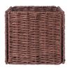 Tessa 2-Pc Woven Rope Basket Set, Foldable, Walnut