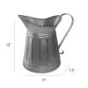 Benzara Vintage Style Galvanized Metal Milk Pitcher; Gray