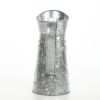 Galvanized Metal Pitcher with Embossed Design; Gray