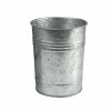 Galvanized Set of Three Planters With Tray; Gray