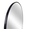 SDKOA Small Round Mirror 16 Inch with Black Aluminum Frame for Wall Decor, Bathroom Circle Mirror Modern Style Wall Hanging for Bedroom, Living Room,