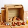 2-Tier Bamboo Bread Box for Kitchen Food Storage; Large Bread Storage Box with Roll Top Lid and Cutting Board (Assemble Your Own)