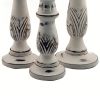 Benzara Distressed Mango Wood Pillar Shaped Candle holder; Set of 3; White