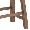 Saddle Seat Wooden Bench with Canted Frame; Oak Brown