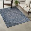 6'6" x 9'6" Outdoor Gray Round Rug