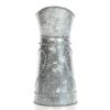 Galvanized Metal Pitcher with Embossed Design; Gray