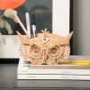 Robotime DIY Owl Box Storage Box 3D Wooden Puzzle Toys Assembly Model Desk Decor Toys for Children TG405