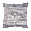 Cabe 18 X 18 Handcrafted Soft Cotton Accent Throw Pillow; Wavy Lined Pattern; Black; White; DunaWest