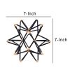 Intersecting Iron Wire Star Decor with Accented Joints; Black and Gold