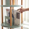 Storage Shelf;  360Â° Rotating Bookshelf;  3 Tier Bookcase with Large Capacity Storage Space;  Multifunctional Storage Rack;  Standing Shelf for Livin