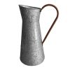 Farmhouse Style Galvanized Metal Jug with Handle; Gray