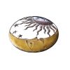 21 Inch Handcrafted Sun and Moon Accent Wall Decor; Round Metal Wall Mount; Rustic Gold; Bronze