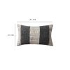 12 x 20 Rectangular Soft Cotton Dhurrie Accent Lumbar Throw Pillow; Kilim Pattern; Gray; White