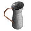 Farmhouse Style Galvanized Metal Jug with Handle; Gray