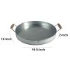 Benzara Round Galvanized Metal Serving Tray With Wooden Handles; Gray