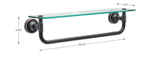 18" Glass Shelf with Towel Bar in Oil Rubbed Bronze