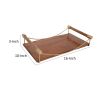 15 Inch Rectangular Wood Serving Tray with Matte Gold Trim; Brown