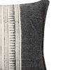 18 x 18 Square Handwoven Accent Throw Pillow; Polycotton Dhurrie; Kilim Pattern; White; Gray