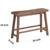 Saddle Seat Wooden Bench with Canted Frame; Oak Brown