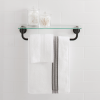 18" Glass Shelf with Towel Bar in Oil Rubbed Bronze