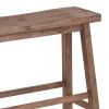 Saddle Seat Wooden Bench with Canted Frame; Oak Brown