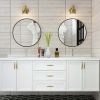 Bathroom Round 24" Large Wall Decor Mirror; Black