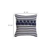 18 x 18 Handwoven Square Cotton Accent Throw Pillow; Classic Striped Pattern; Textured; White; Blue; DunaWest