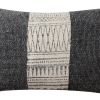 12 x 20 Rectangular Soft Cotton Dhurrie Accent Lumbar Throw Pillow; Kilim Pattern; Gray; White; DunaWest