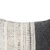 18 x 18 Square Handwoven Accent Throw Pillow; Polycotton Dhurrie; Kilim Pattern; White; Gray; DunaWest