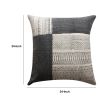 Dae 24 x 24 Square Handwoven Accent Throw Pillow; Cotton Dhurrie; Classic Kilim Pattern; Gray; Off White; DunaWest