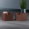 Tessa 2-Pc Woven Rope Basket Set, Foldable, Walnut