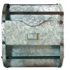 Benzara BM167291 Galvanized Metal Bathroom Caddy with Label Slot; Gray