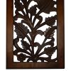 Mango Wood Wall Panel Hand Crafted with Leaves and Scroll Work Motif; Brown