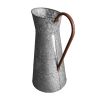 Farmhouse Style Galvanized Metal Jug with Handle; Gray