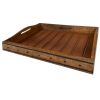 18 Inch Handcrafted Rectangular Mango Wood Decorative Serving Tray; Rivet Accents; Metal Trim; Natural Brown